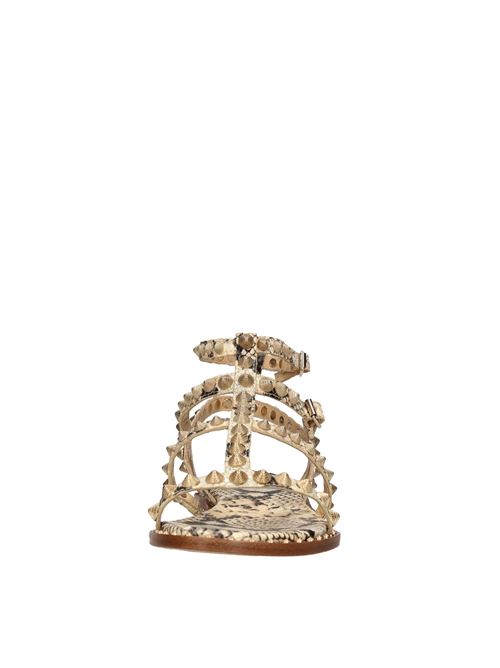 Flat leather sandals ASH | PRECIOUS PYTHON CHROME FREE PYTHONCIPRIA